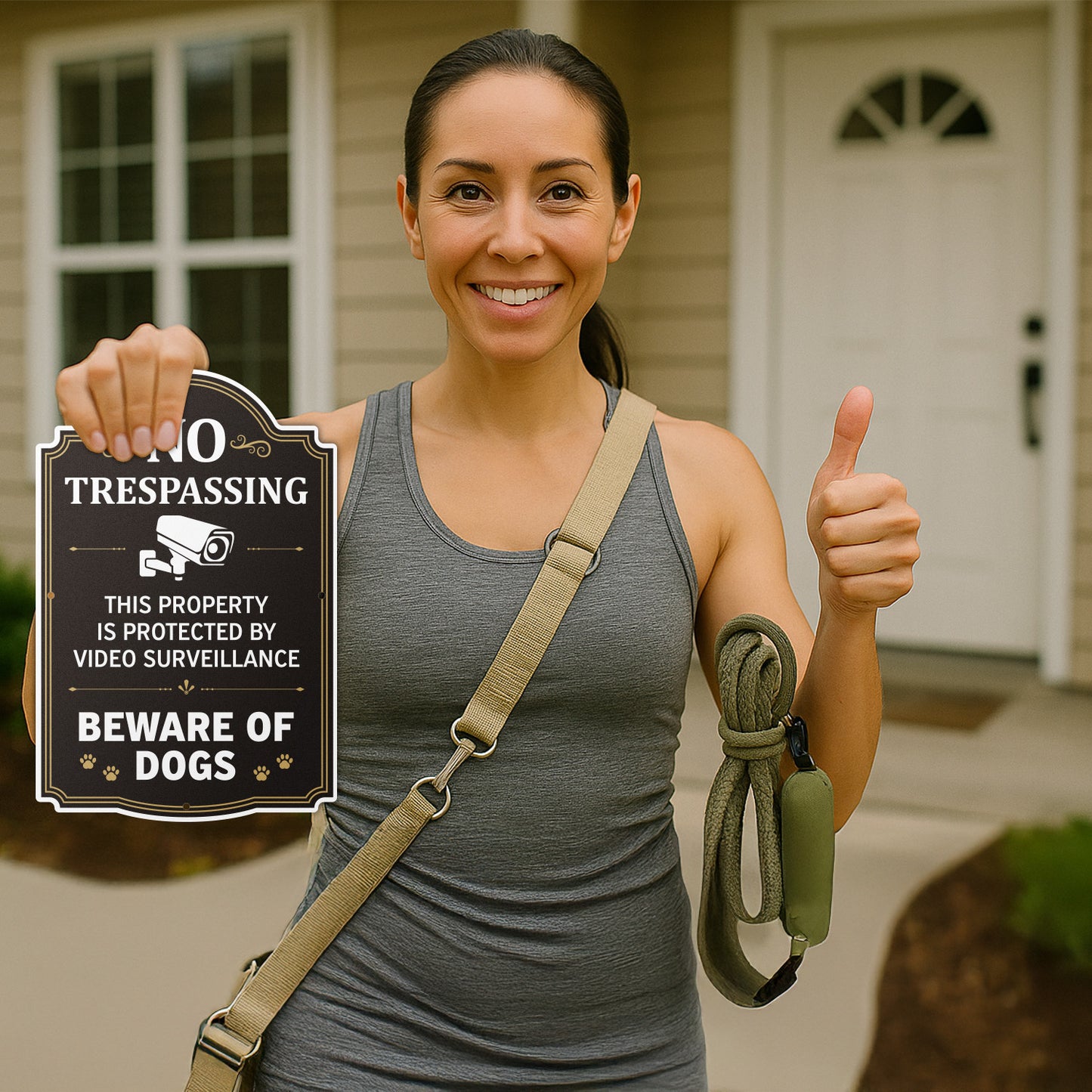 8 x 12in Warning Sign: No Trespassing Beware of Dogs