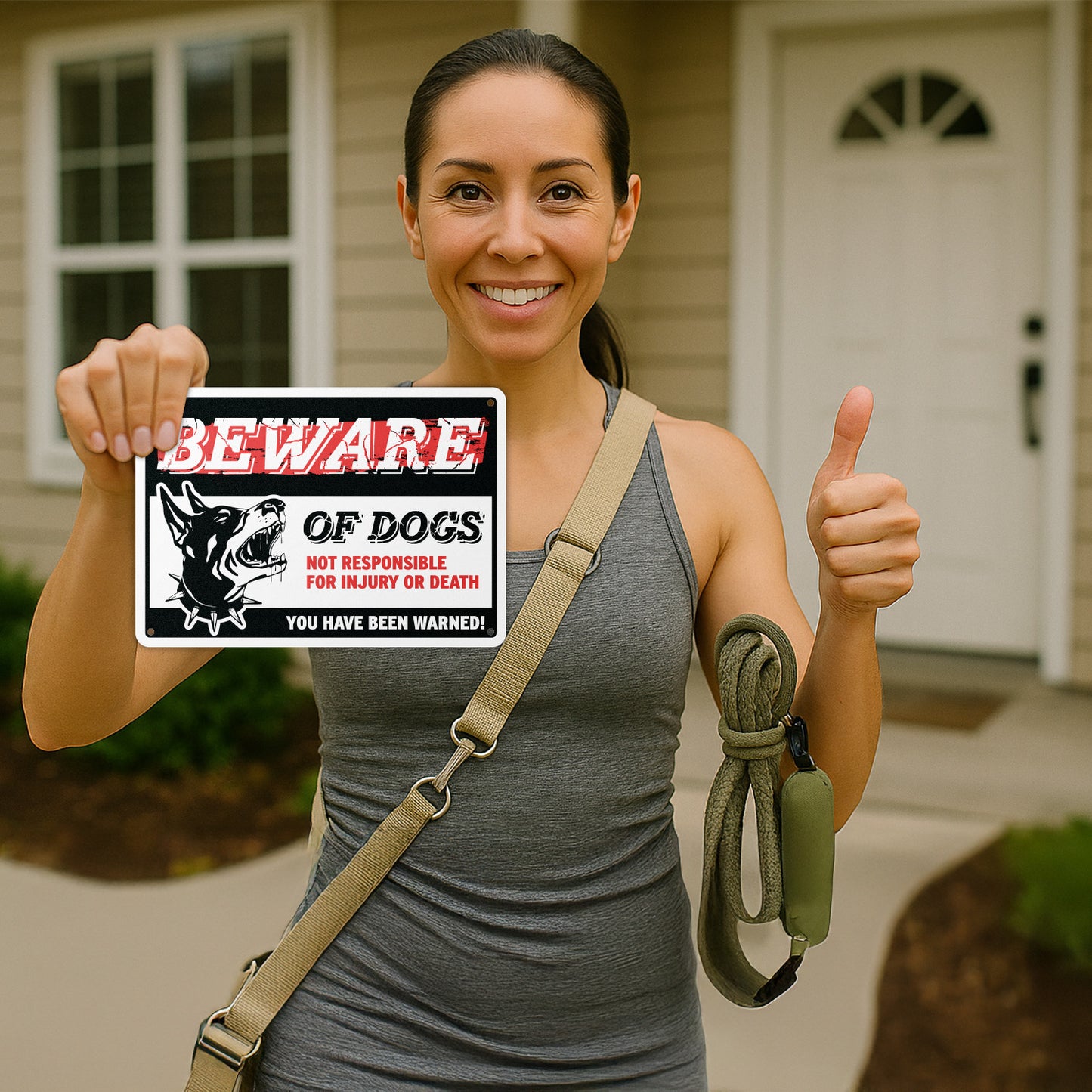 10 x 7in Caution Sign: Beware of Dogs, Not Responsible for Injury or Death