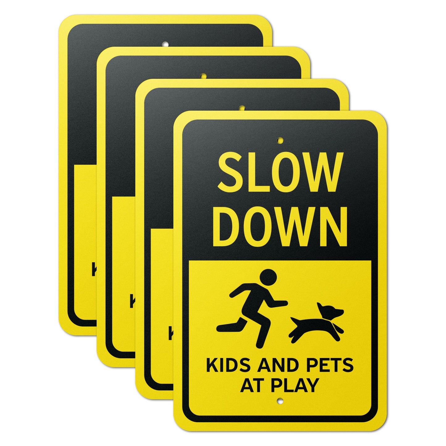 12 x 18in Caution Sign: Slow Down Kids And Pets At Play Warning