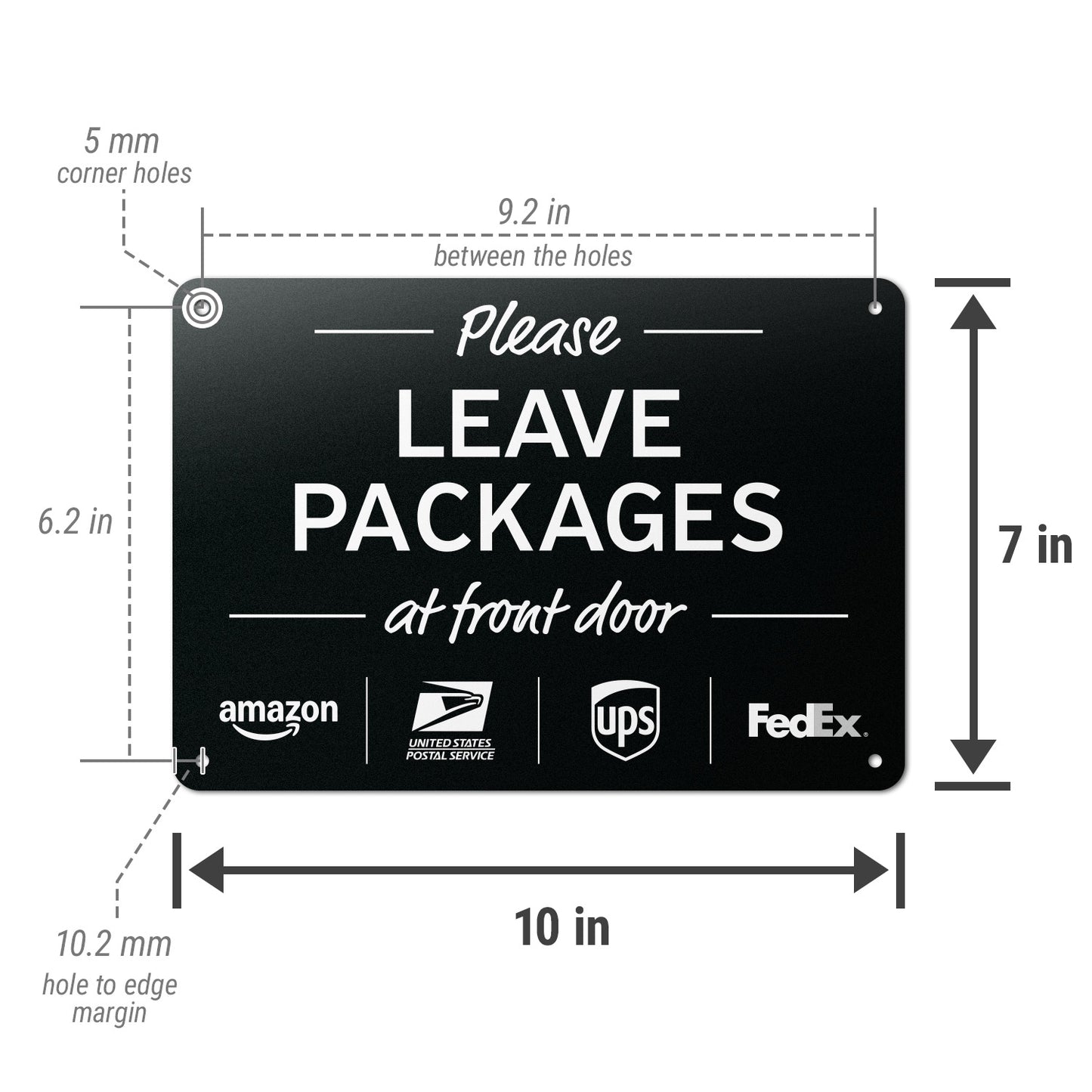 10 x 7in Yard Sign: Please Leave Packages At Front Door