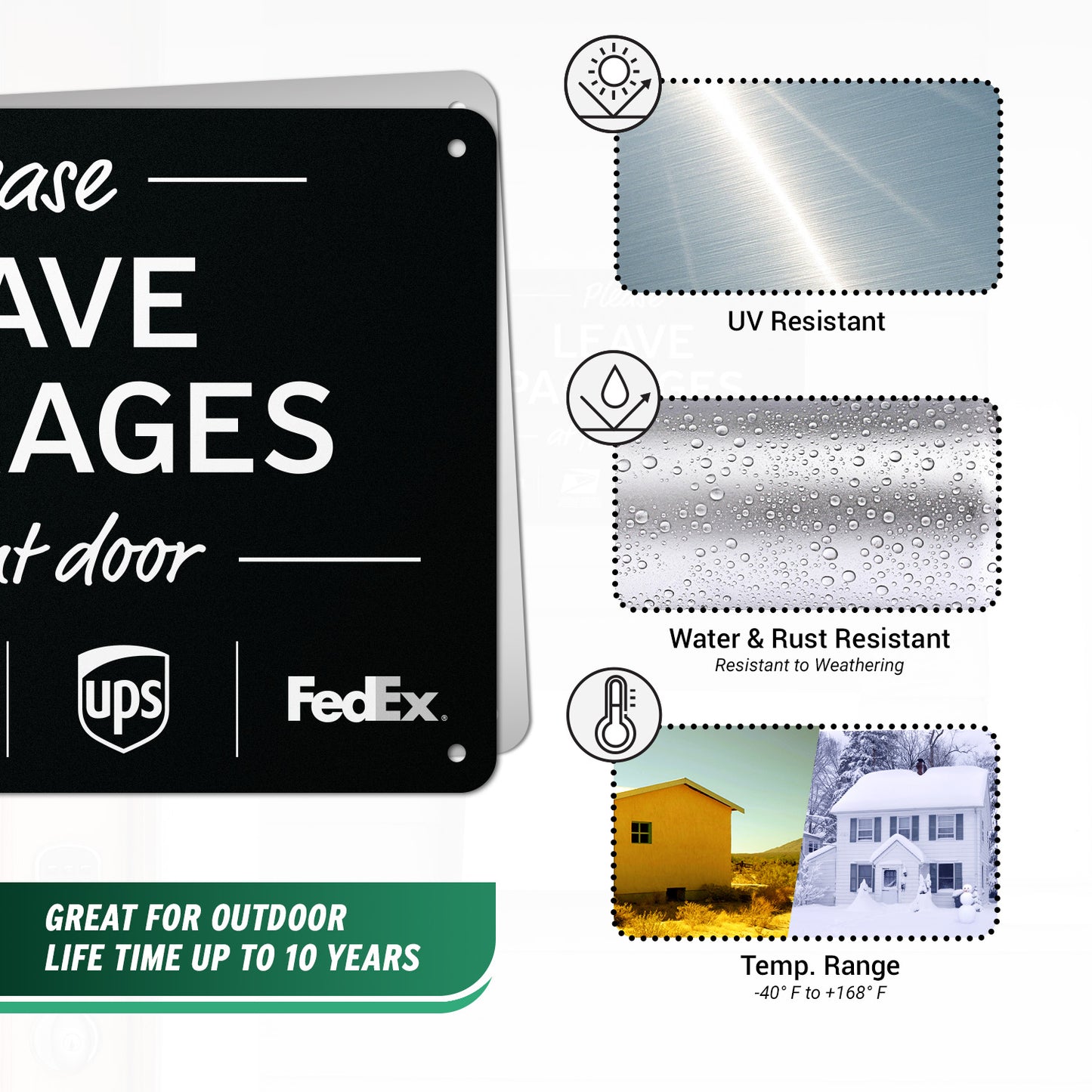 10 x 7in Yard Sign: Please Leave Packages At Front Door