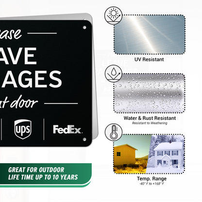 10 x 7in Yard Sign: Please Leave Packages At Front Door
