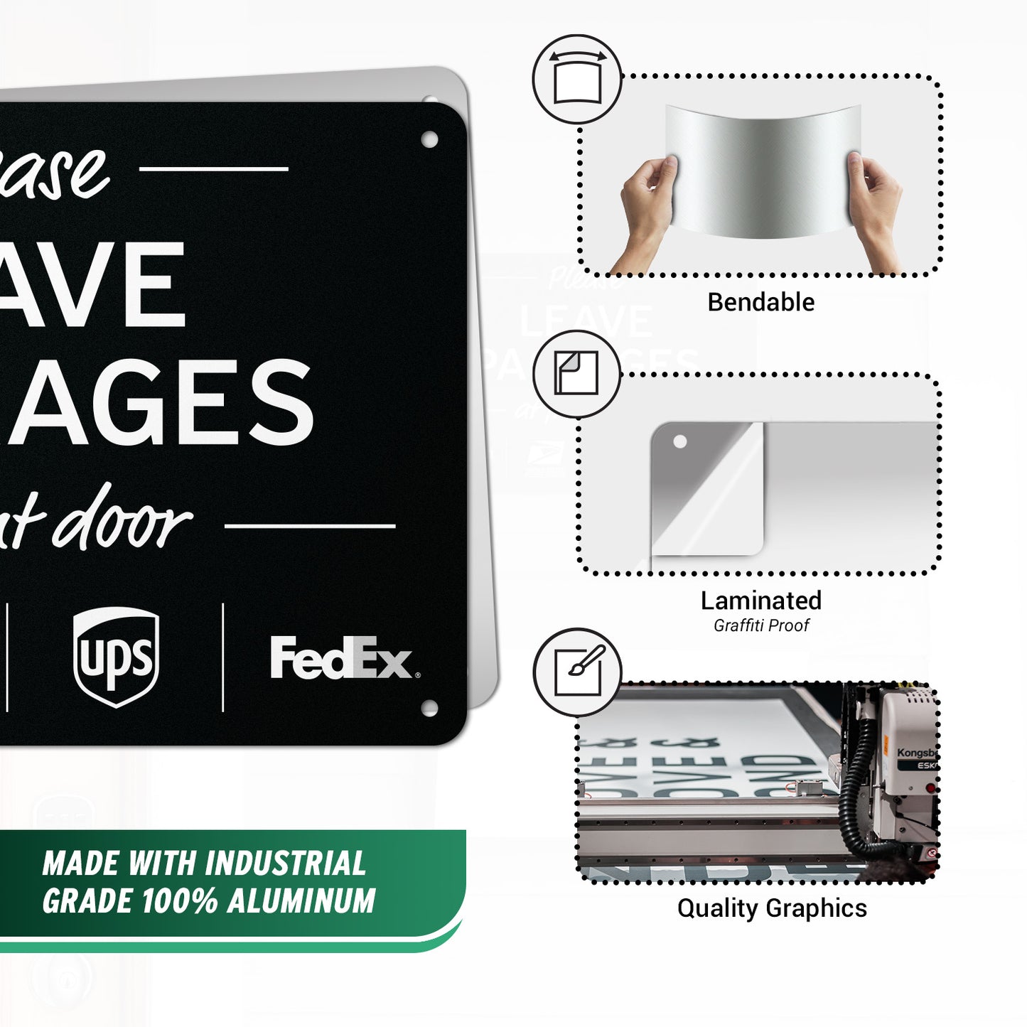 10 x 7in Yard Sign: Please Leave Packages At Front Door