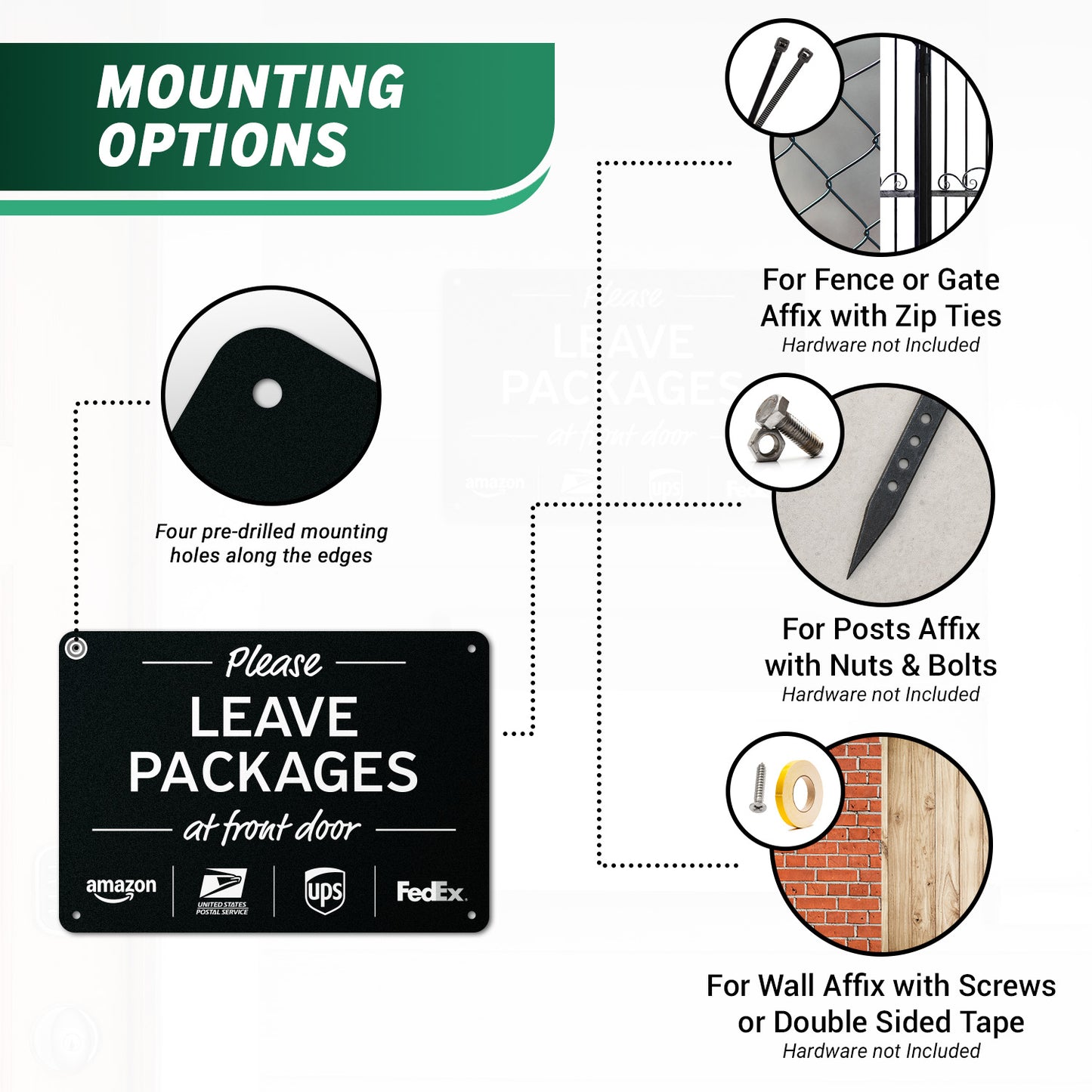 10 x 7in Yard Sign: Please Leave Packages At Front Door