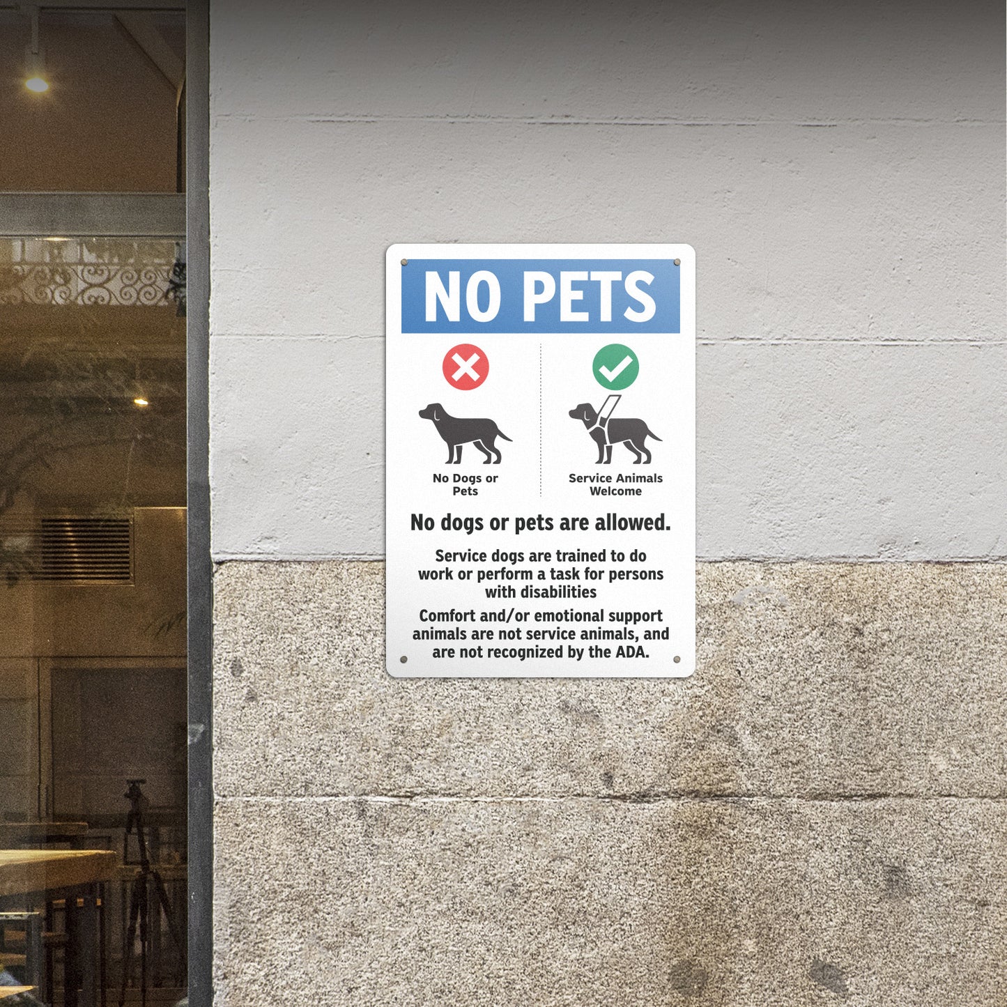 10 x 14in Aluminum Sign: No Pets Allowed