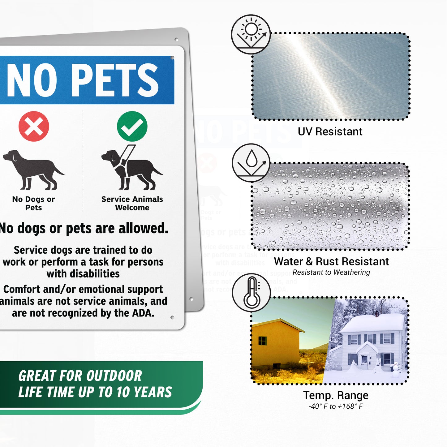 10 x 14in Aluminum Sign: No Pets Allowed