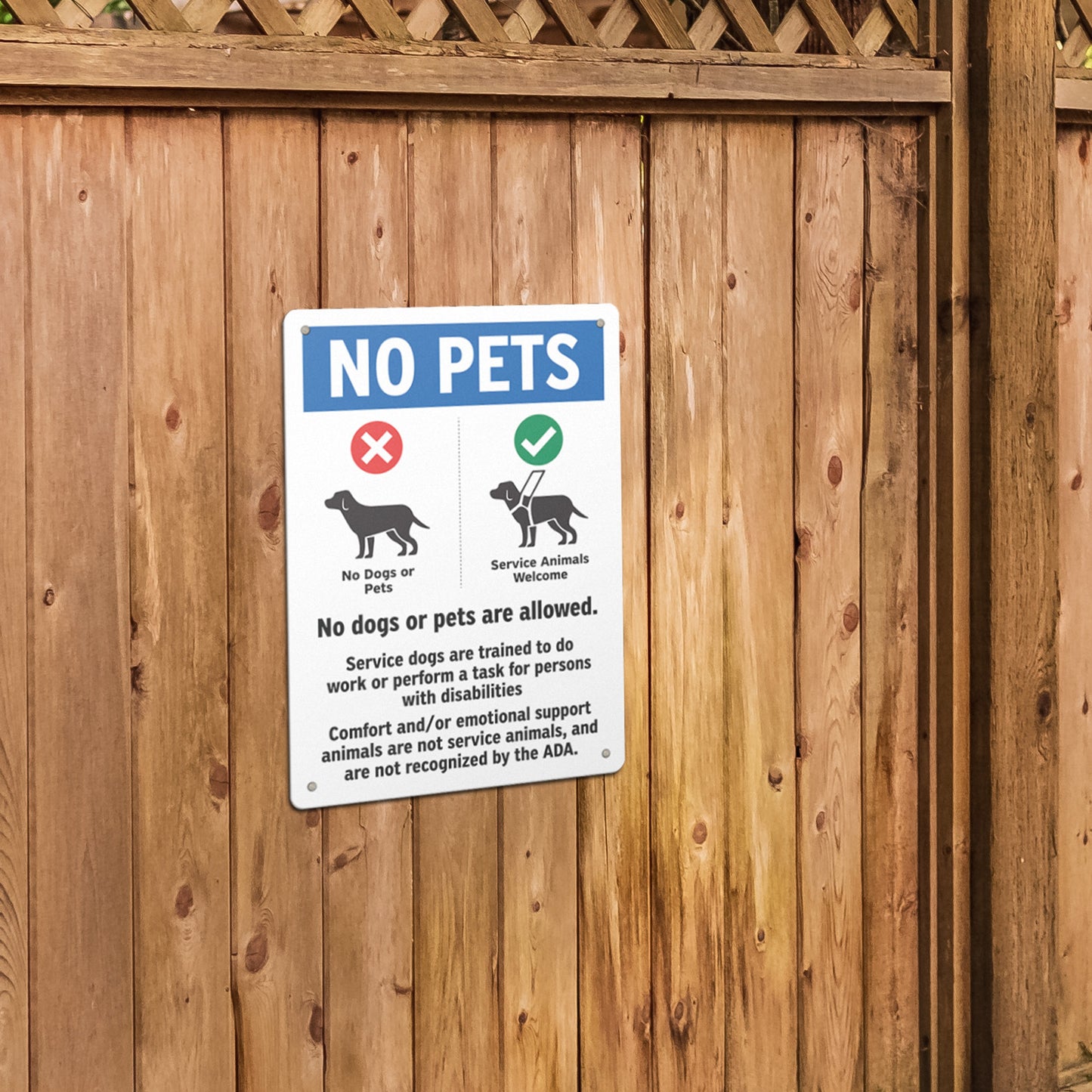 10 x 14in Aluminum Sign: No Pets Allowed