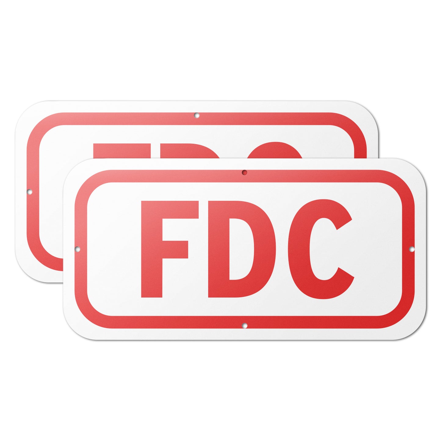 12 x 6in Fire Safety Sign: FDC Marker