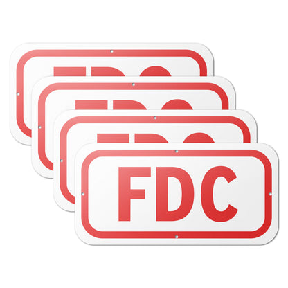 12 x 6in Fire Safety Sign: FDC Marker