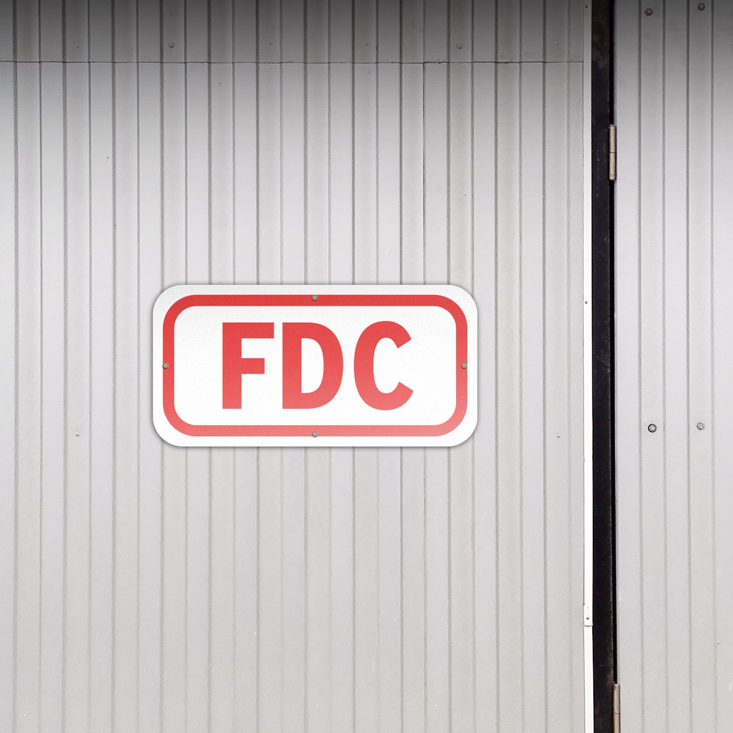 12 x 6in Fire Safety Sign: FDC Marker