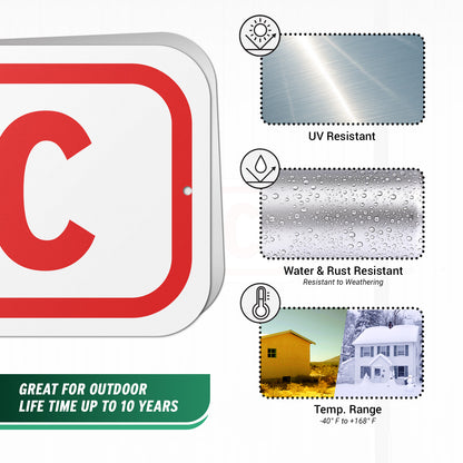 12 x 6in Fire Safety Sign: FDC Marker