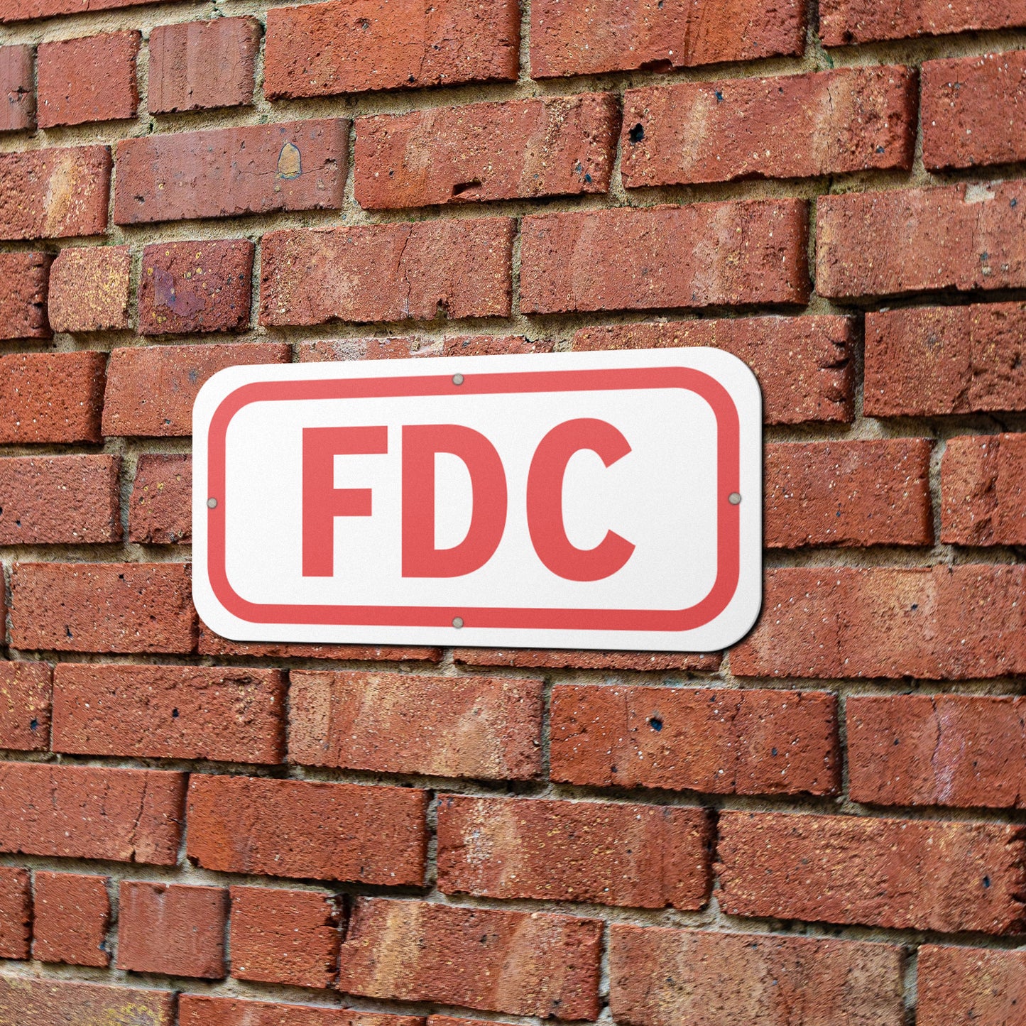 12 x 6in Fire Safety Sign: FDC Marker