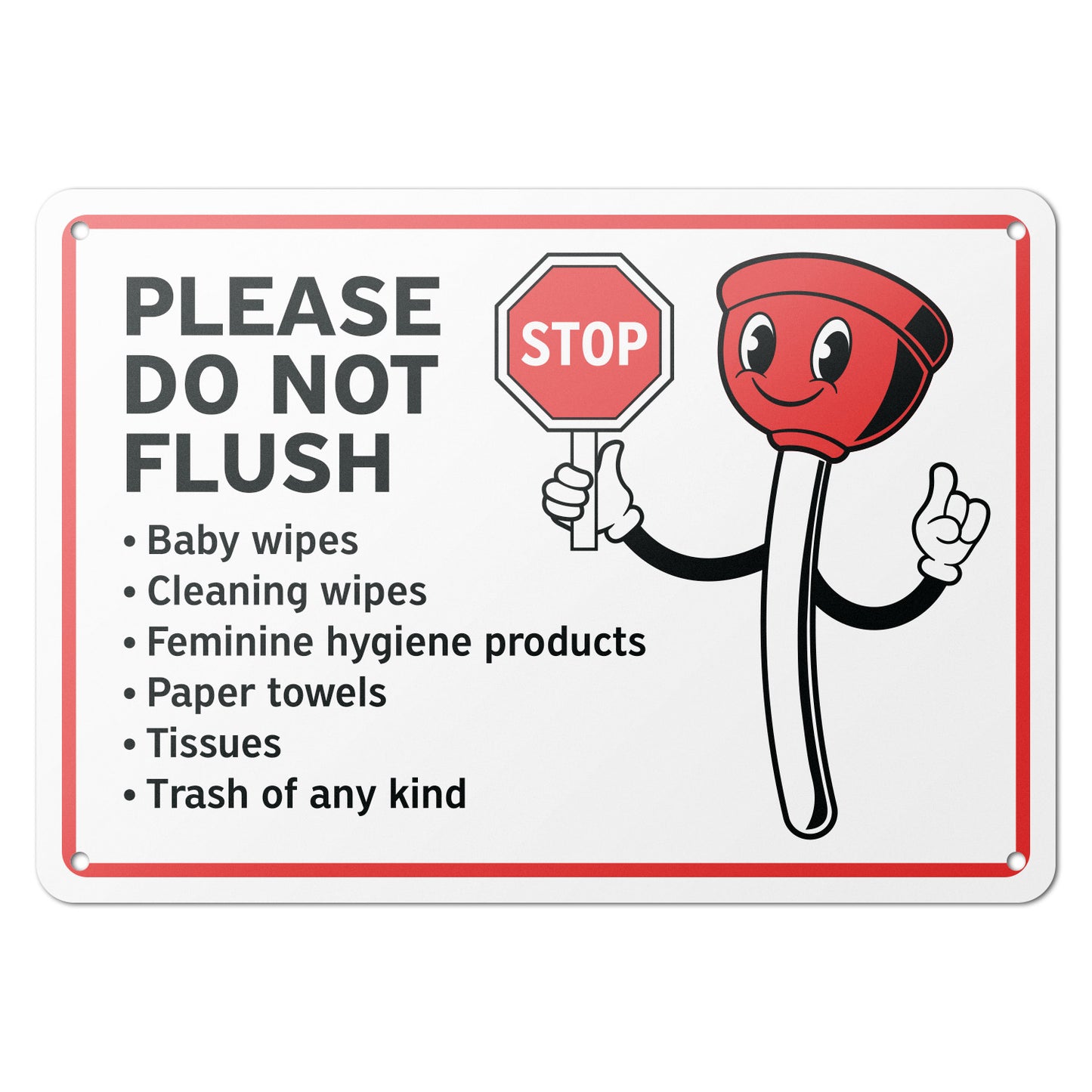 10 x 7in Bathroom Sign: Please Do Not Flush