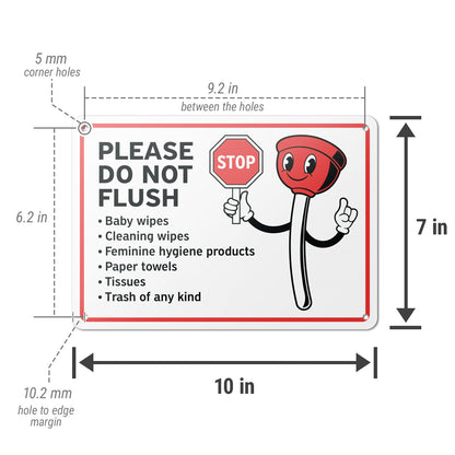 10 x 7in Bathroom Sign: Please Do Not Flush