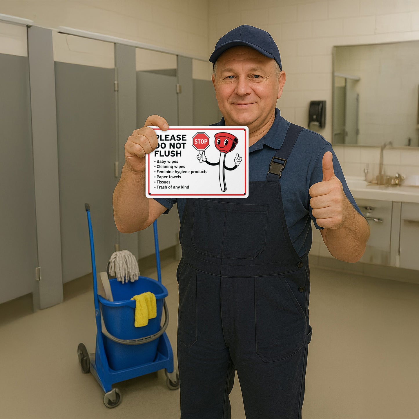 10 x 7in Bathroom Sign: Please Do Not Flush