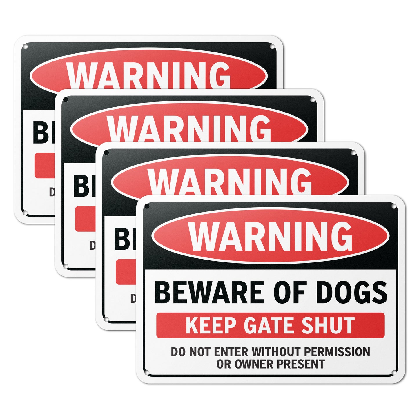10 x 7in Warning Sign: Beware of Dogs, Keep Gate Shut