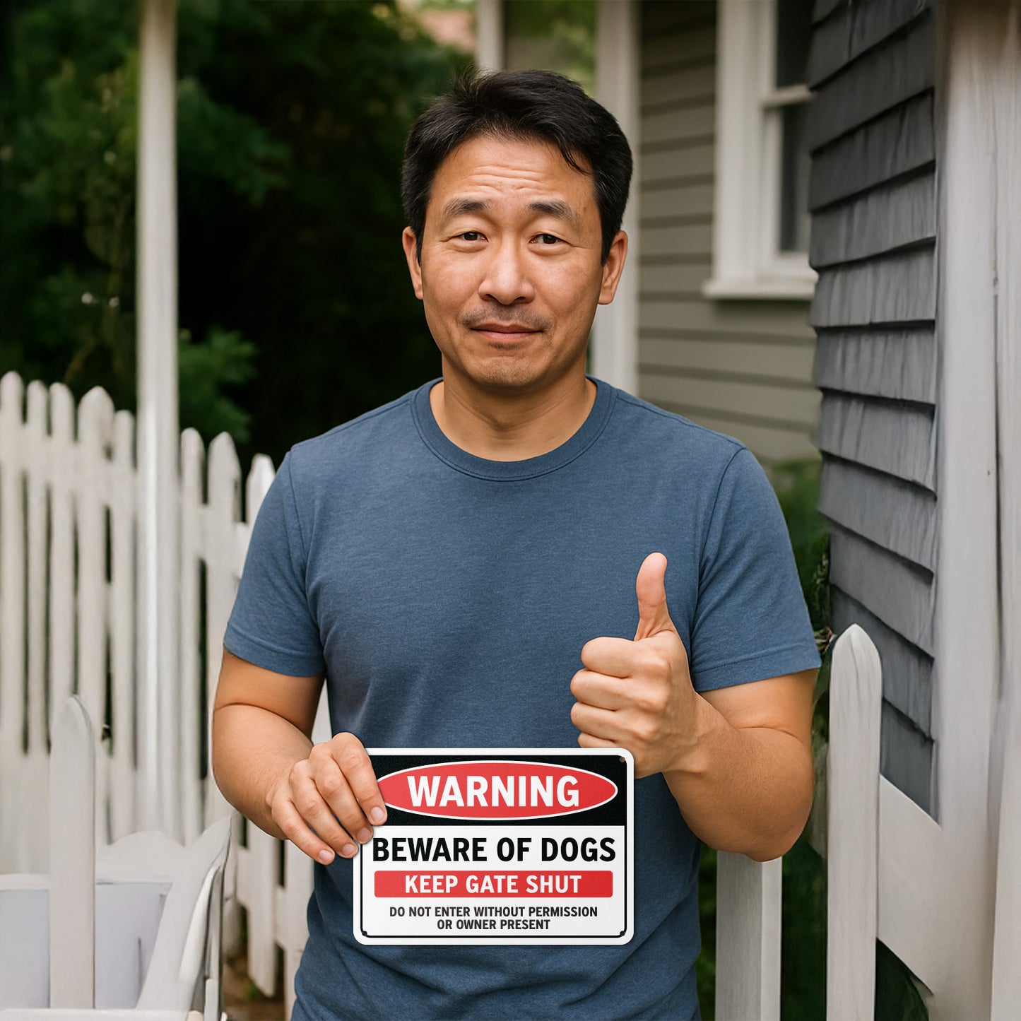 10 x 7in Warning Sign: Beware of Dogs, Keep Gate Shut
