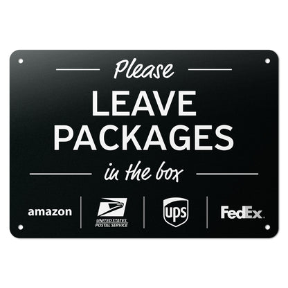 10 x 7in Delivery Sign: Please Leave Packages In The Box