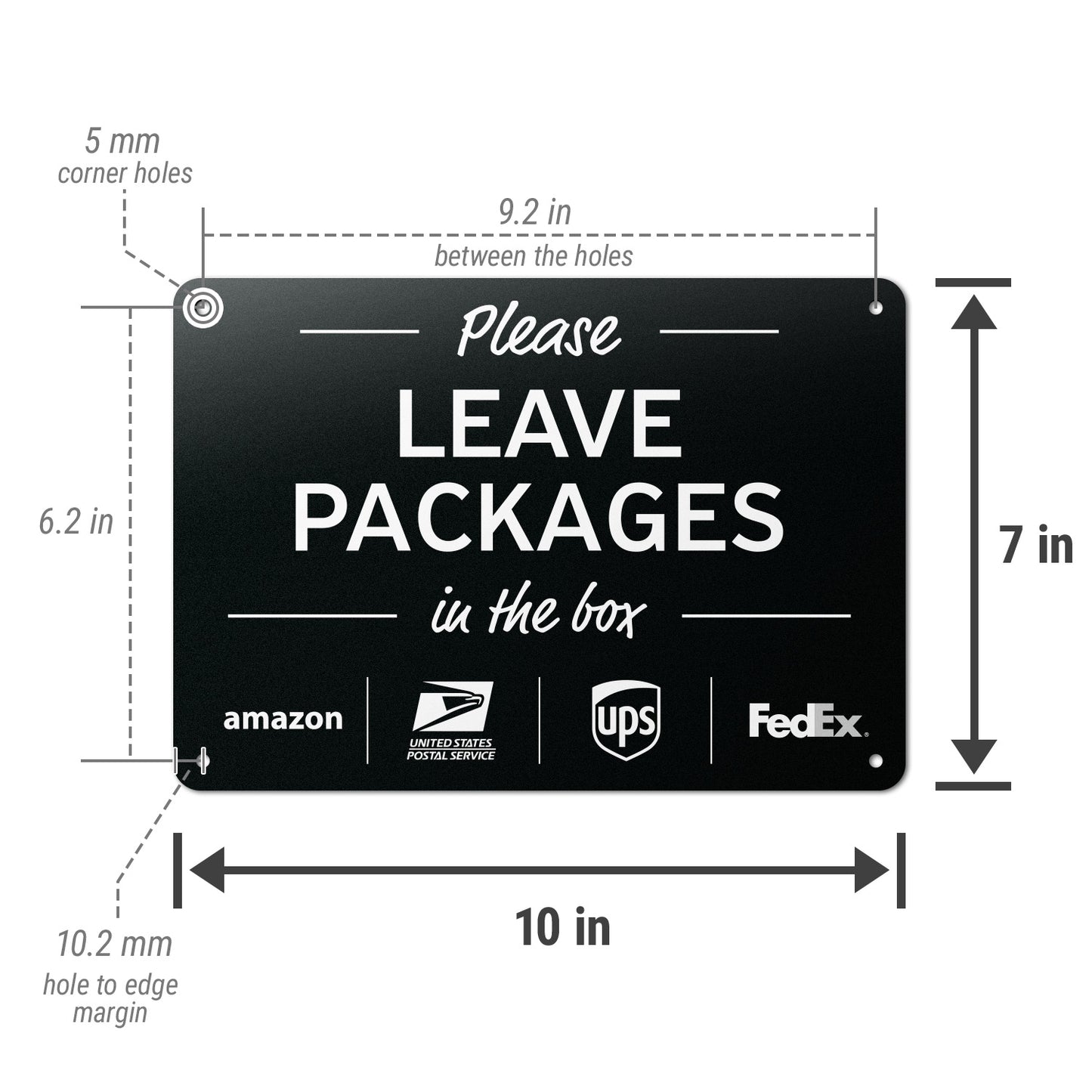 10 x 7in Delivery Sign: Please Leave Packages In The Box