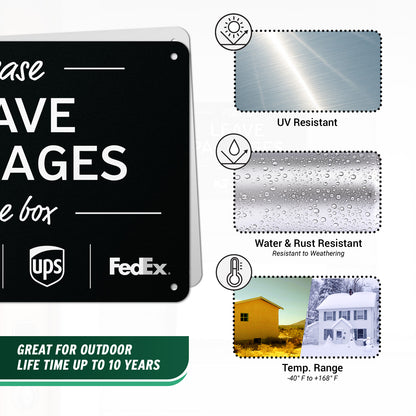 10 x 7in Delivery Sign: Please Leave Packages In The Box