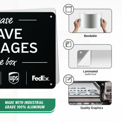 10 x 7in Delivery Sign: Please Leave Packages In The Box