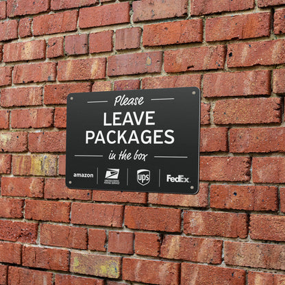 10 x 7in Delivery Sign: Please Leave Packages In The Box