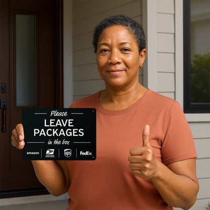 10 x 7in Delivery Sign: Please Leave Packages In The Box