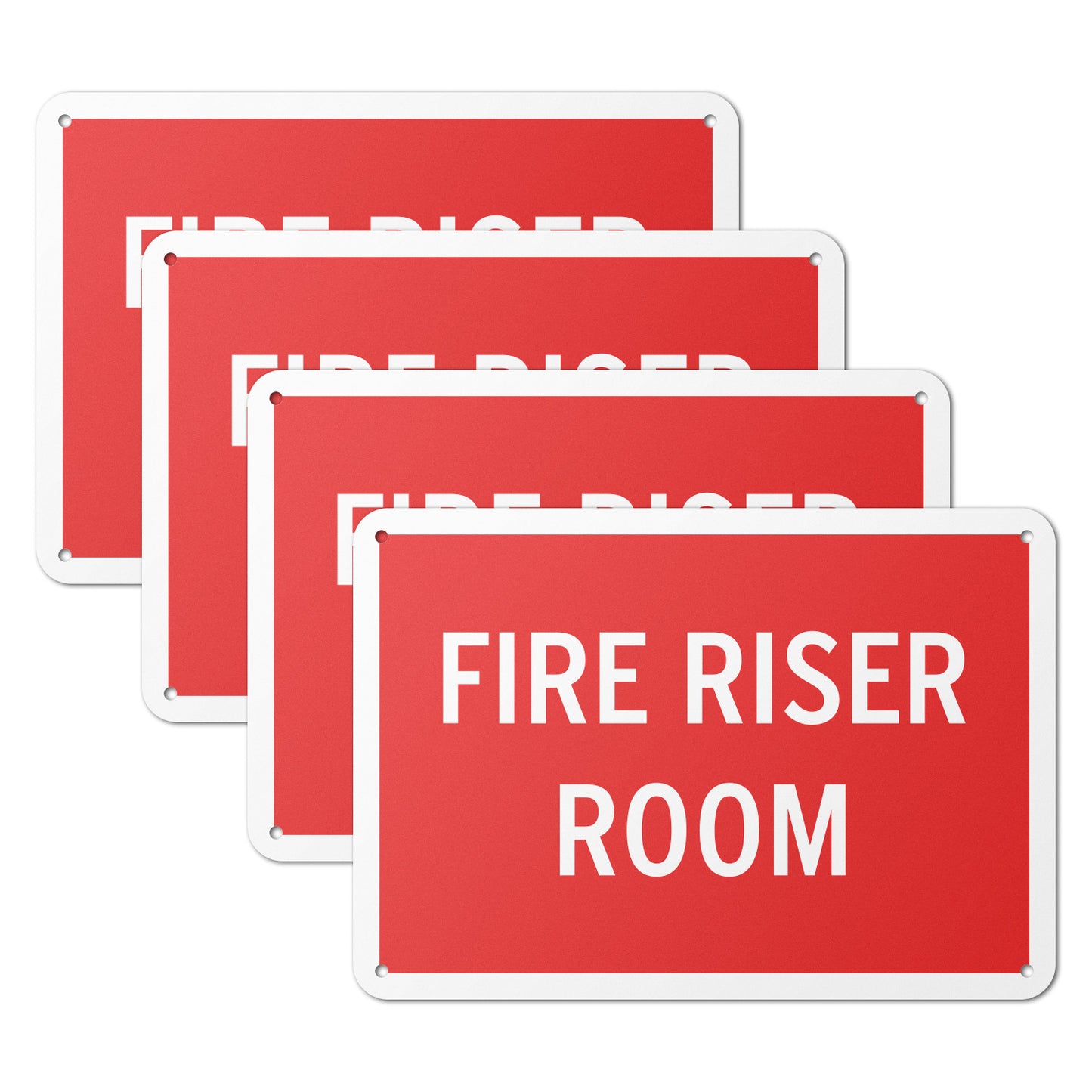 10 x 7in Aluminum Sign: Fire Riser Room Safety Warning
