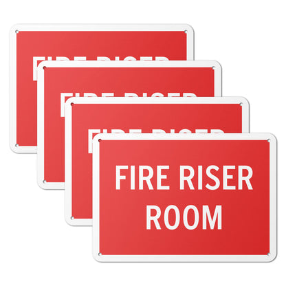10 x 7in Aluminum Sign: Fire Riser Room Safety Warning