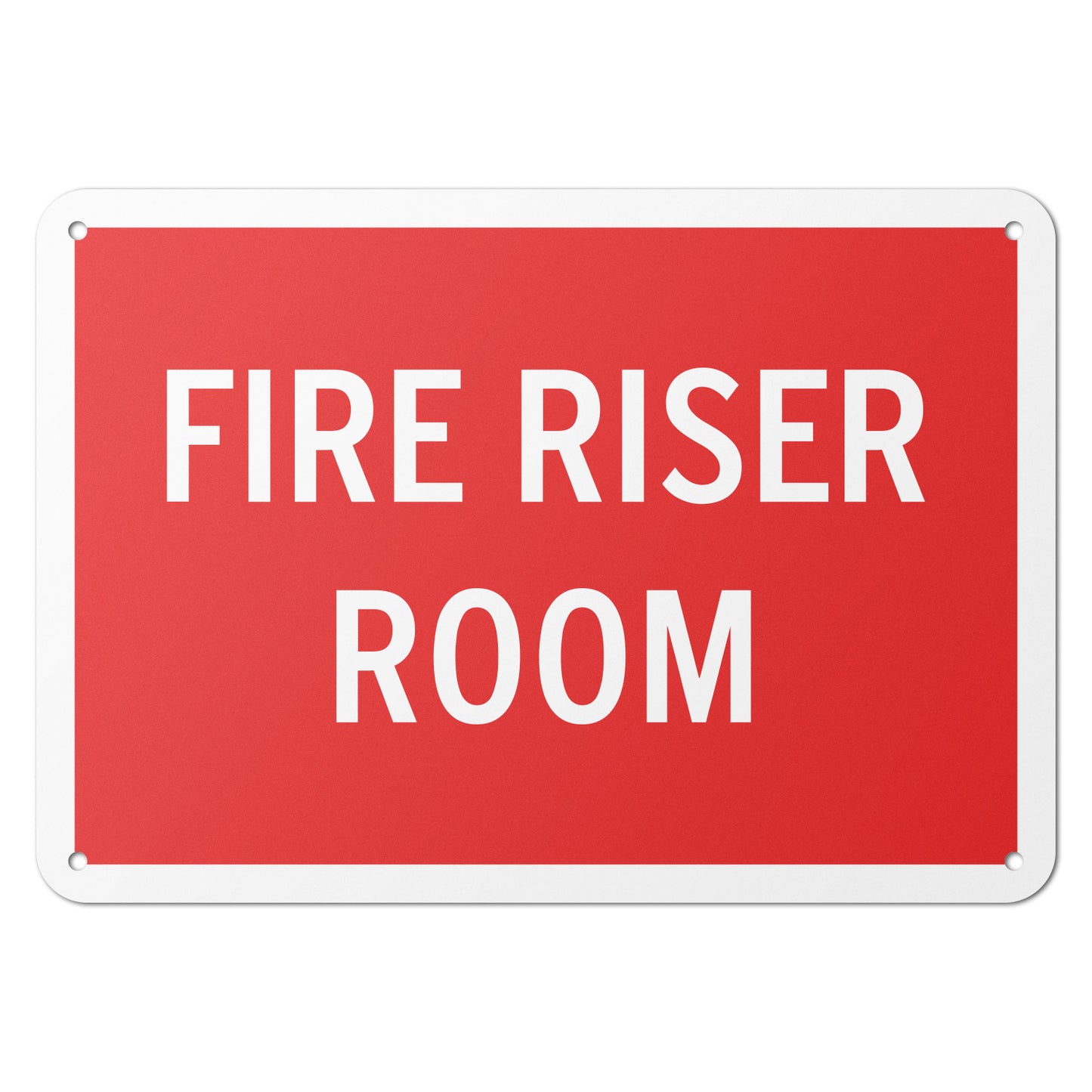 10 x 7in Aluminum Sign: Fire Riser Room Safety Warning