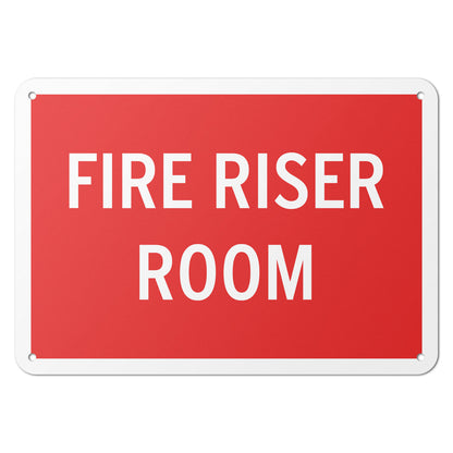 10 x 7in Aluminum Sign: Fire Riser Room Safety Warning