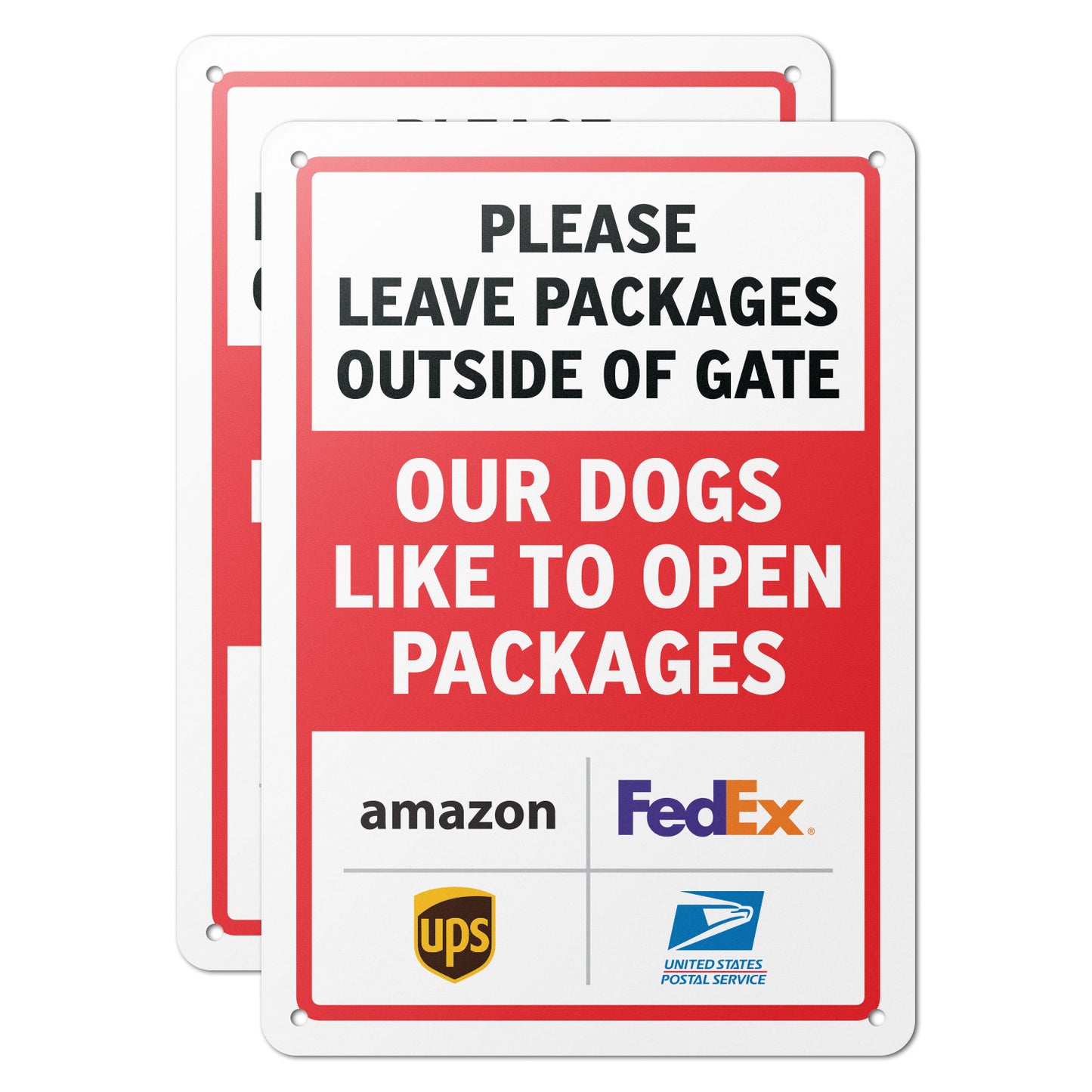 7 x 10in Deliveries Sign: Please Leave Packages Outside of Gate
