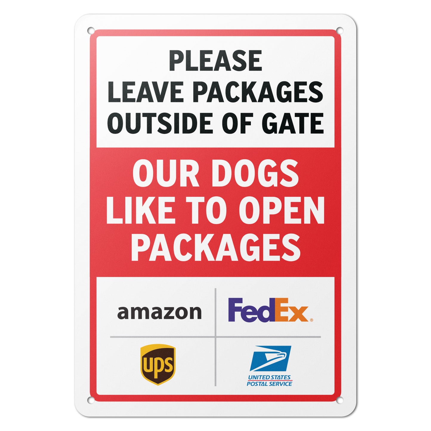 7 x 10in Deliveries Sign: Please Leave Packages Outside of Gate