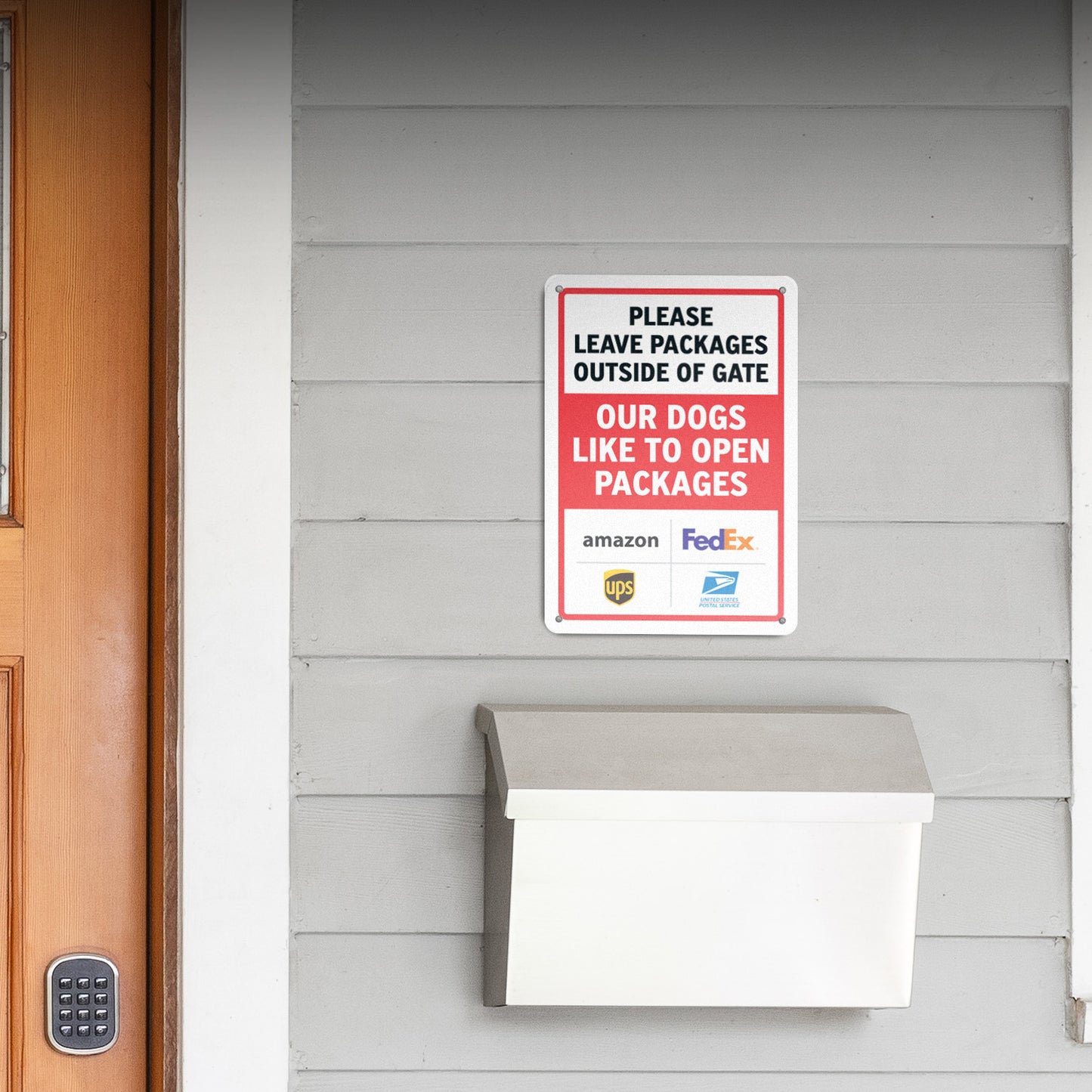 7 x 10in Deliveries Sign: Please Leave Packages Outside of Gate