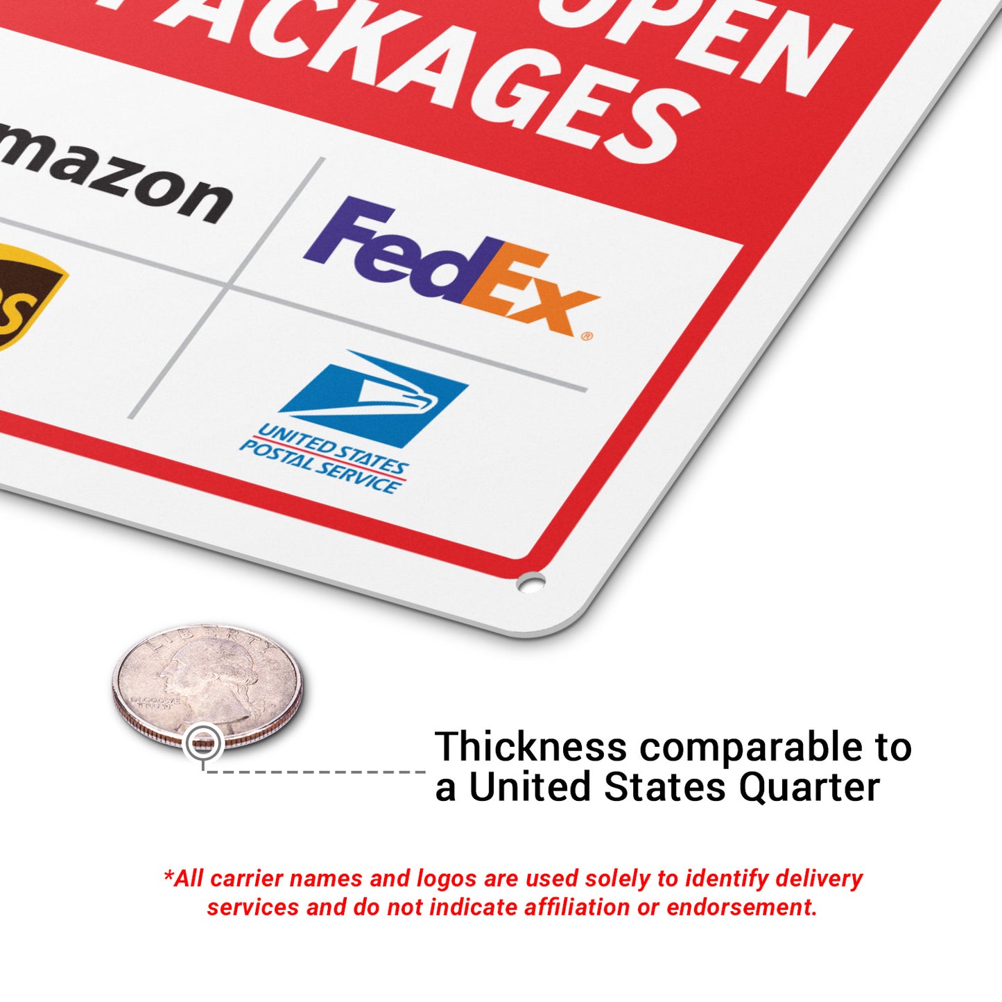 7 x 10in Deliveries Sign: Please Leave Packages Outside of Gate
