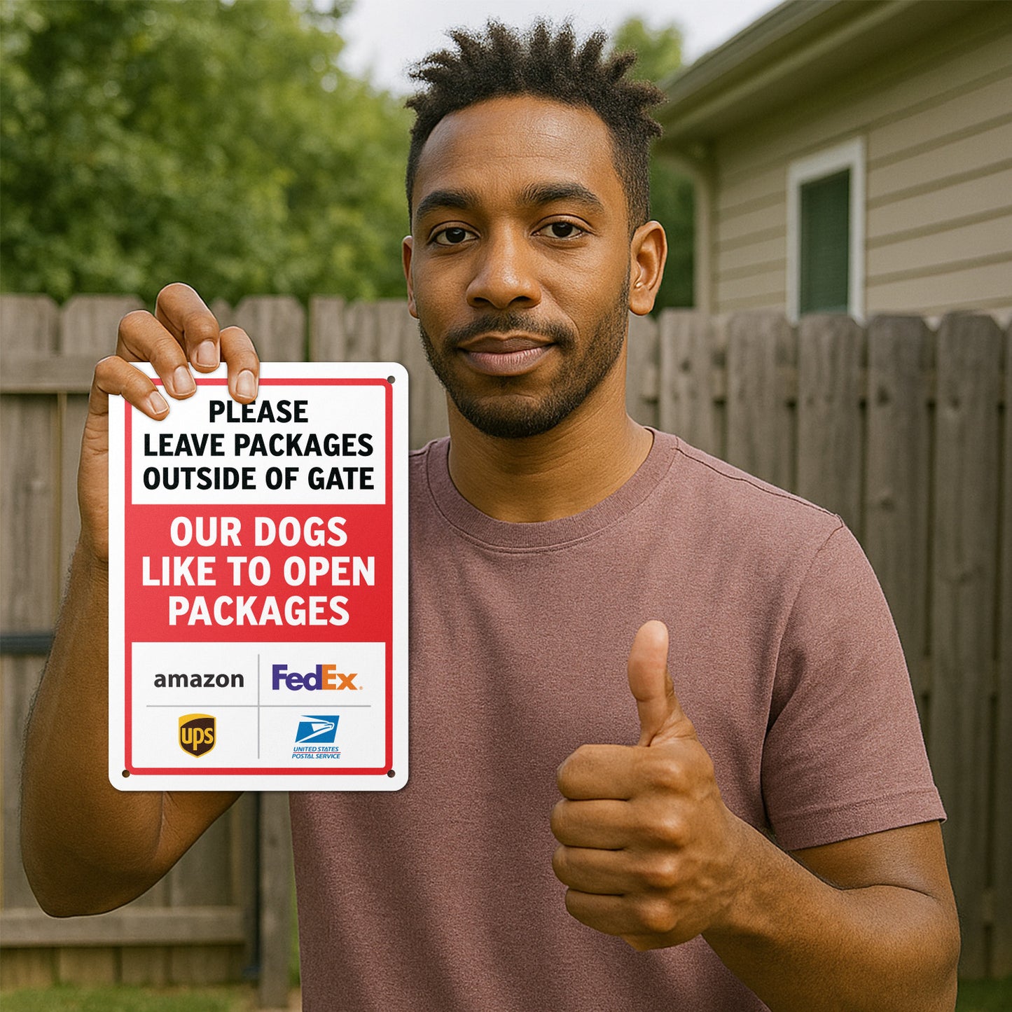 7 x 10in Deliveries Sign: Please Leave Packages Outside of Gate