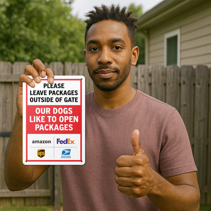 7 x 10in Deliveries Sign: Please Leave Packages Outside of Gate