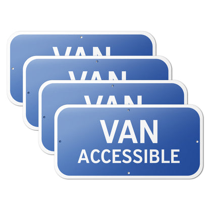 12 x 6in Parking Sign: Van Accessible ADA Compliant Aluminum Reflective
