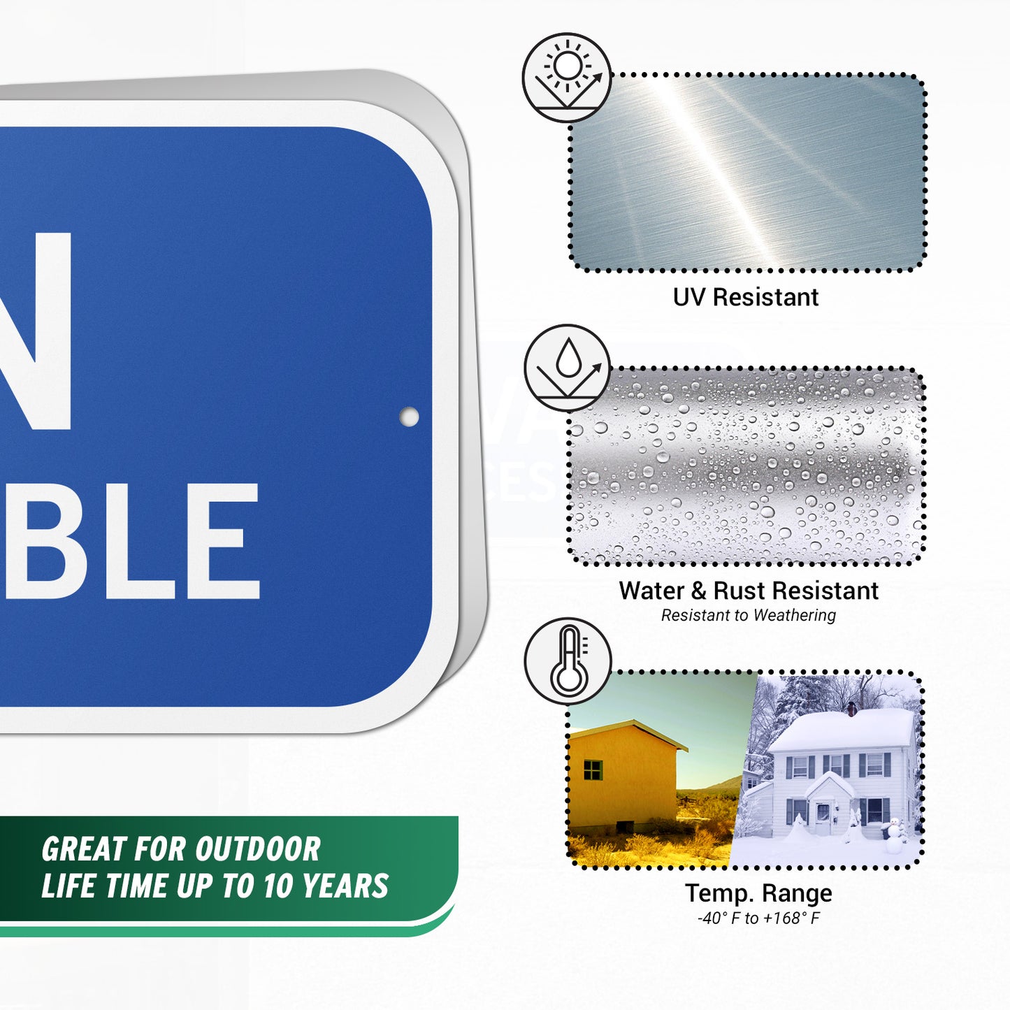 12 x 6in Parking Sign: Van Accessible ADA Compliant Aluminum Reflective
