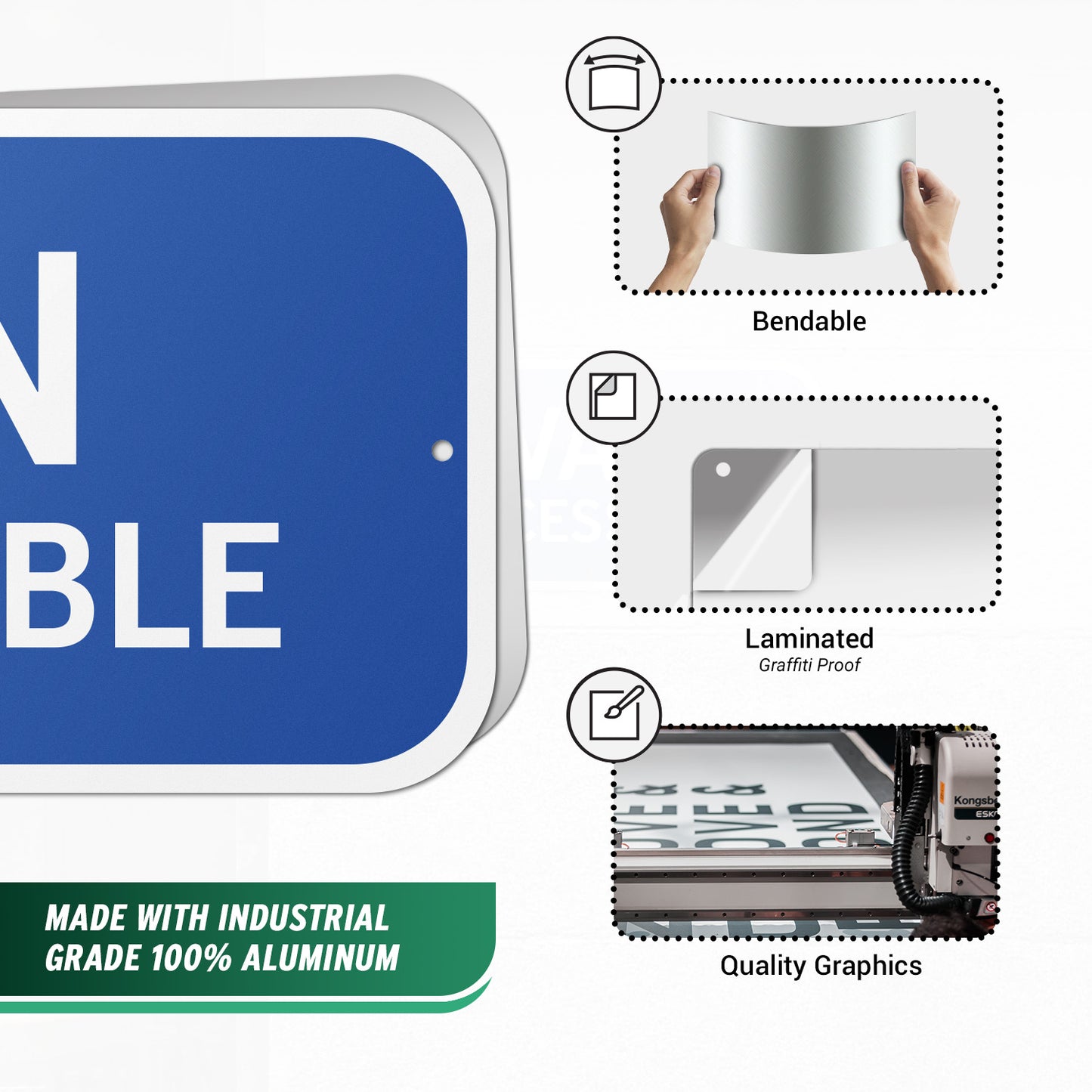 12 x 6in Parking Sign: Van Accessible ADA Compliant Aluminum Reflective