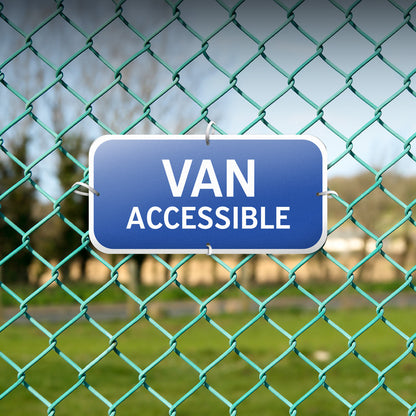 12 x 6in Parking Sign: Van Accessible ADA Compliant Aluminum Reflective