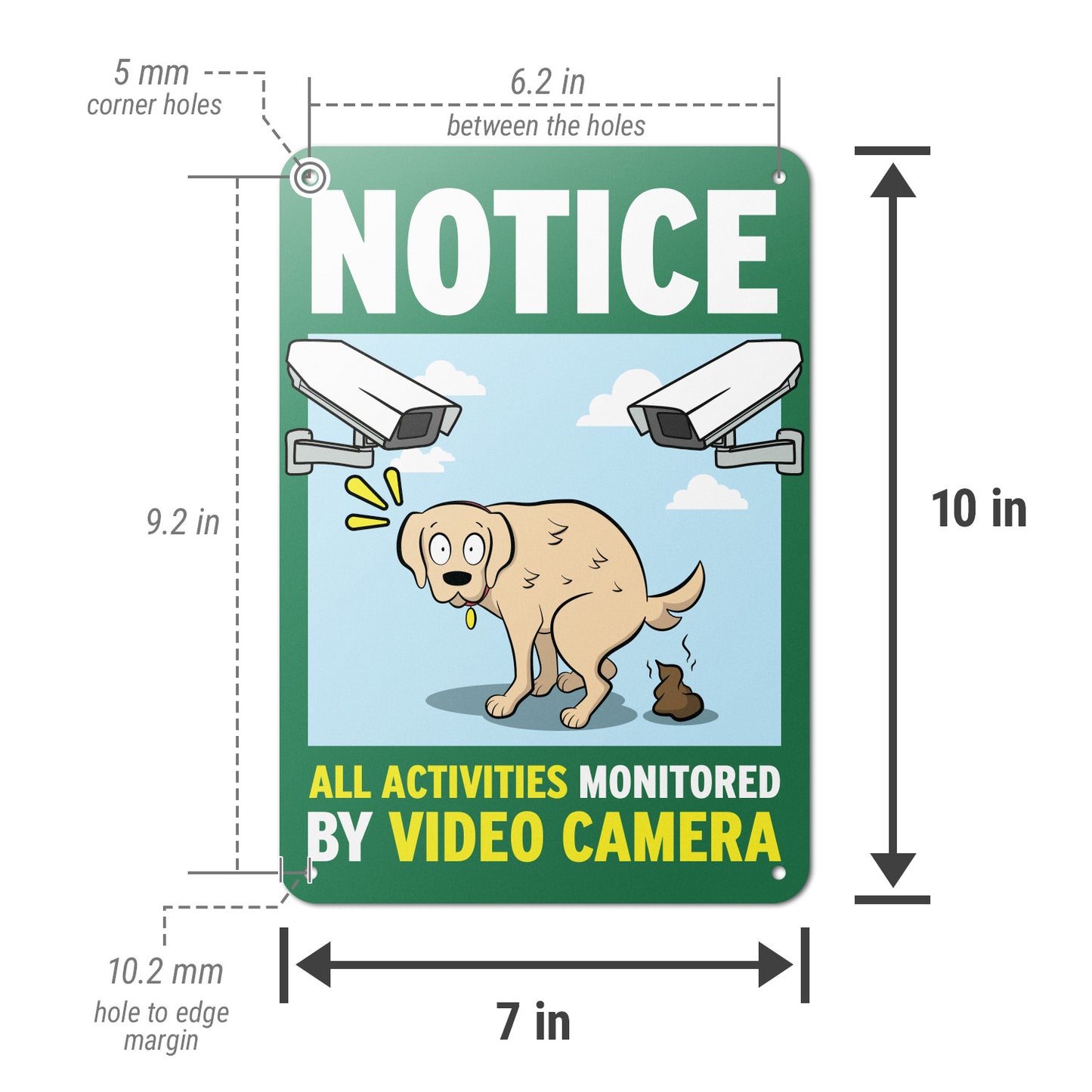 7 x 10in Notice Aluminum Sign: Video Camera Surveillance (All Activities)