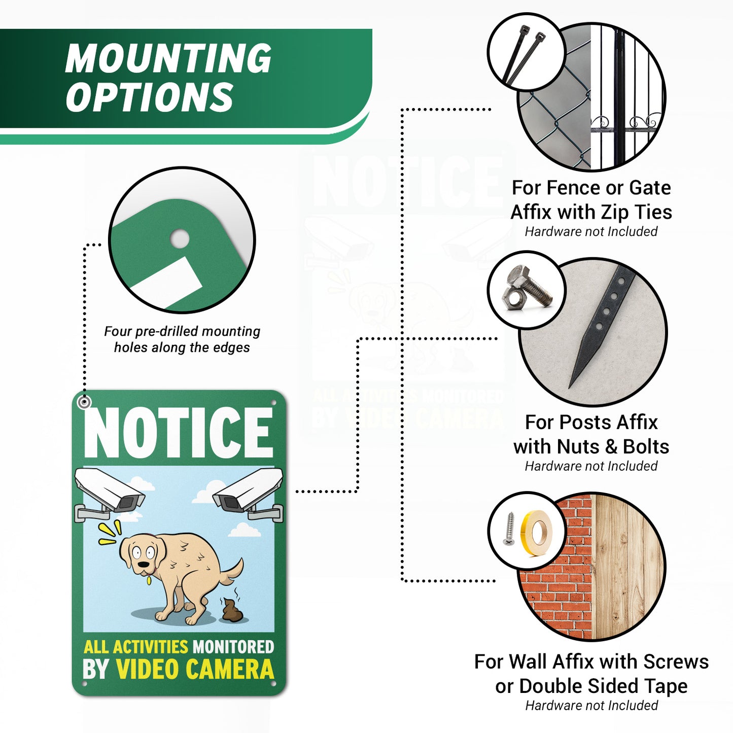 7 x 10in Notice Aluminum Sign: Video Camera Surveillance (All Activities)