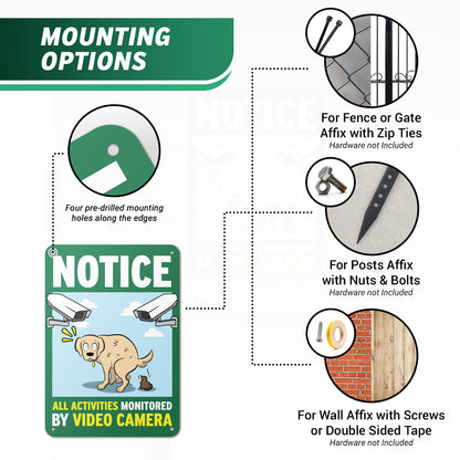 7 x 10in Notice Aluminum Sign: Video Camera Surveillance (All Activities)