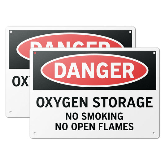 10 x 7in Aluminum Sign: Danger Oxygen Storage Warning