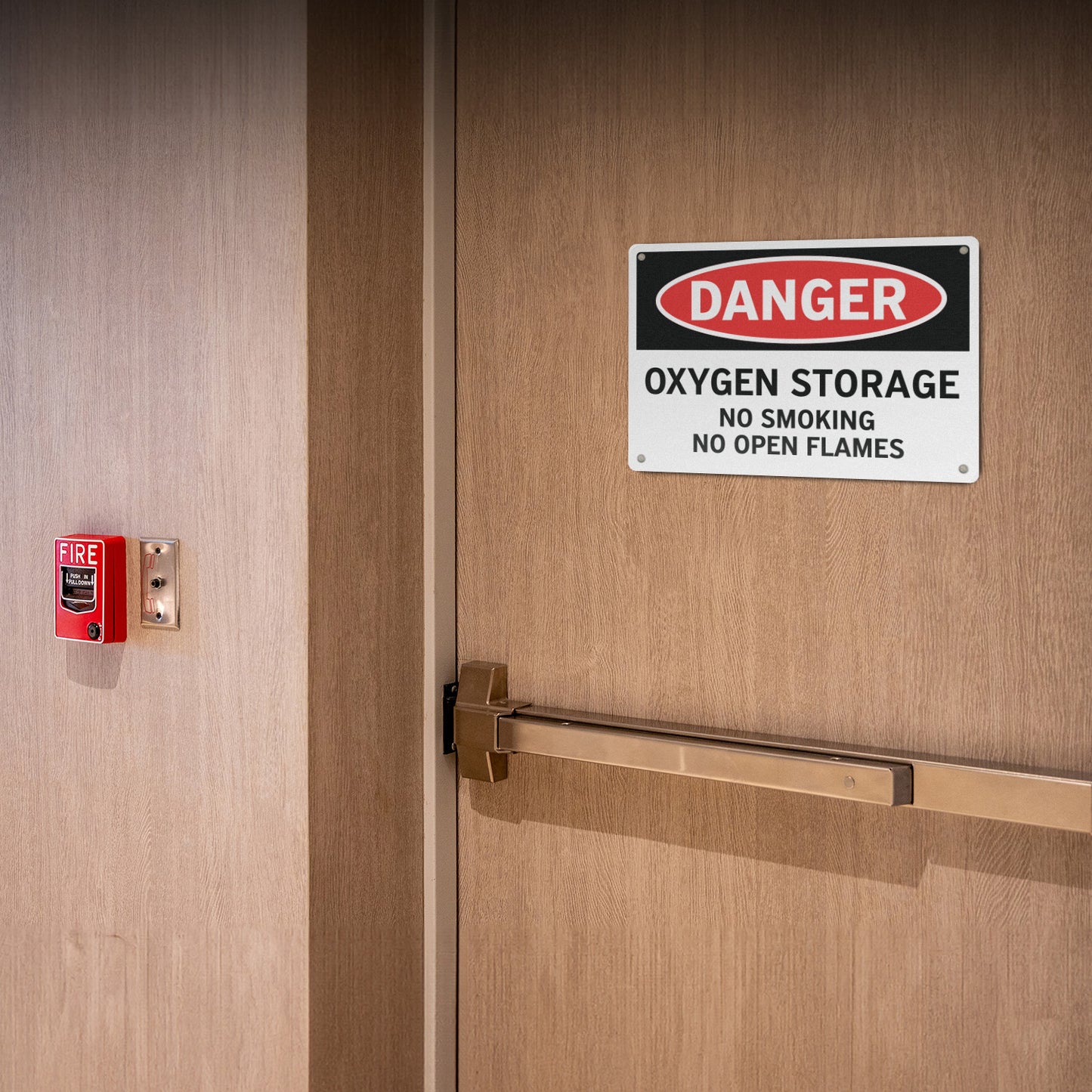 10 x 7in Aluminum Sign: Danger Oxygen Storage Warning