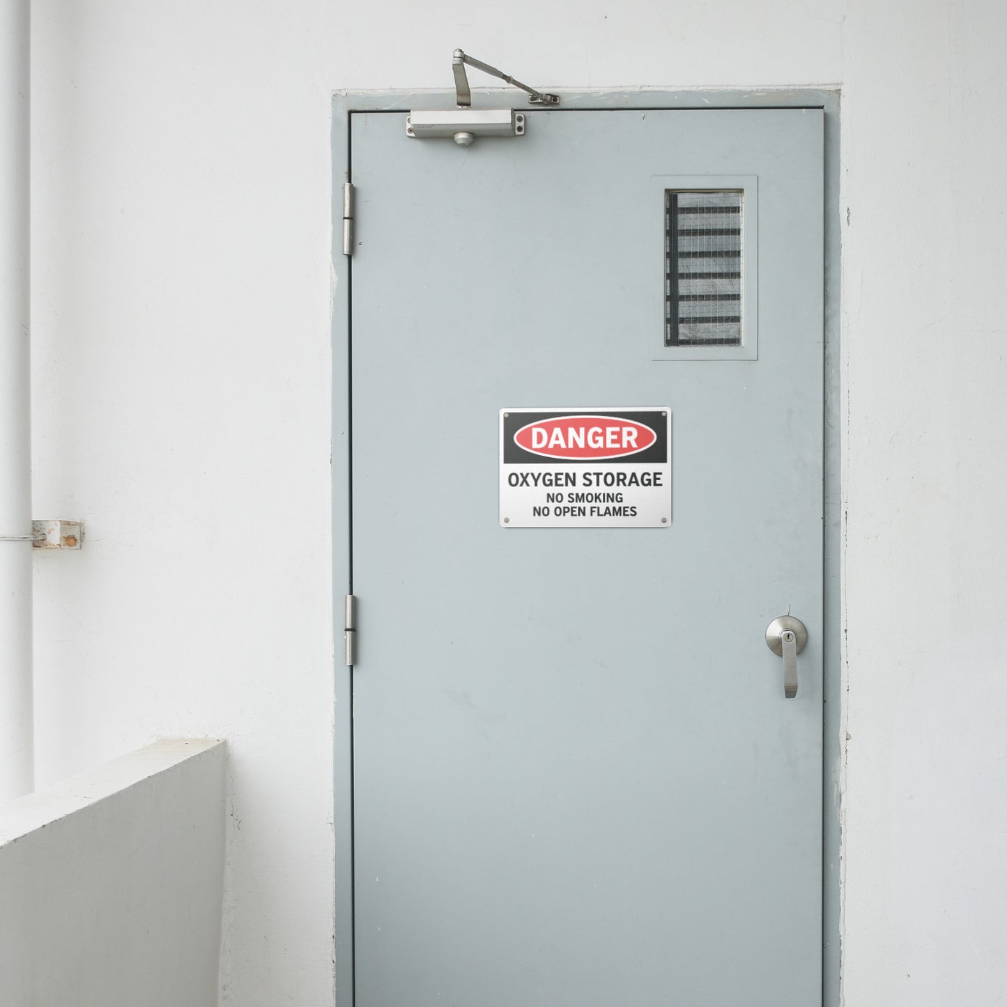 10 x 7in Aluminum Sign: Danger Oxygen Storage Warning