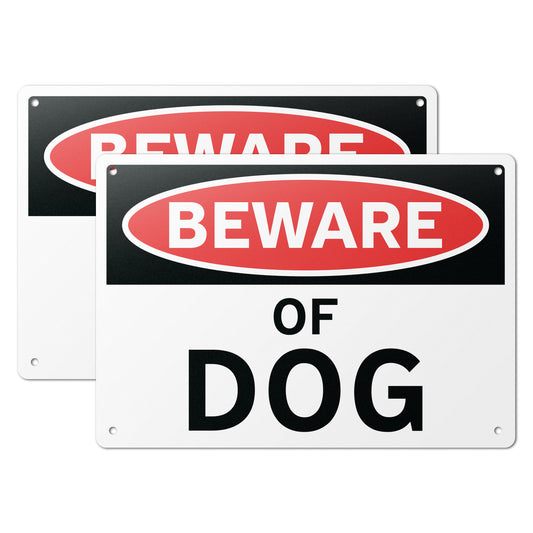 10 x 7in Aluminum Yard Sign: Beware Of Dog