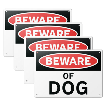 10 x 7in Aluminum Yard Sign: Beware Of Dog