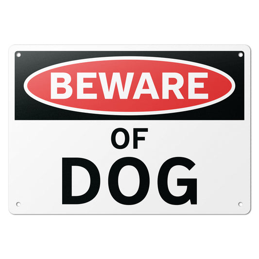 10 x 7in Aluminum Yard Sign: Beware Of Dog